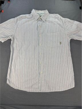 U.S. Expedition Men's Button-Up Shirt Large Cotton Striped Regular Fit